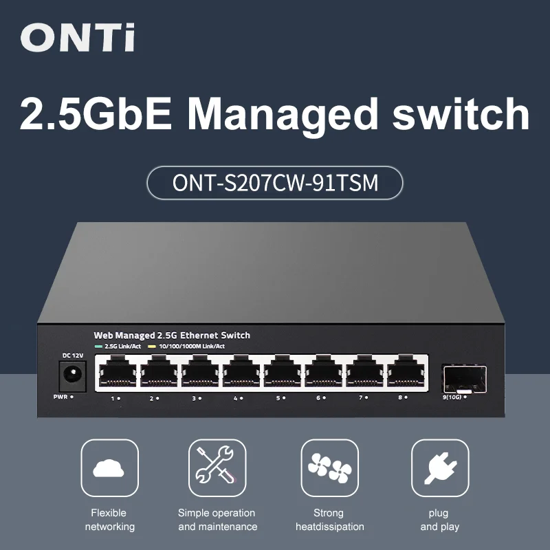 ONTi 2.5GbE Managed Switch 8 P - огляд і ціна Sfp+ 10G Managed Switch 8 Port
